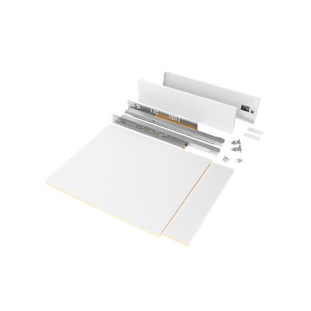 EMUCA KIT DE CAJÓN PARA COCINA O BAÑO VERTEX DE ALTURA 93MM CON TABLEROS INCLUIDOS, MÓDULO 450MM, PINTADO BLANCO
