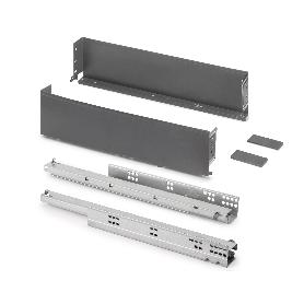 EMUCA CAJÓN EXTERIOR SIMPLEX 25KG DE ALTURA 122MM, PROFUNDIDAD 440MM, ACERO, GRIS ANTRACITA