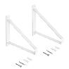 EMUCA JUEGO DE SOPORTES PARA ESTANTE DE MADERA SHELF CON FORMA TRIANGULAR, ACERO, PINTADO BLANCO