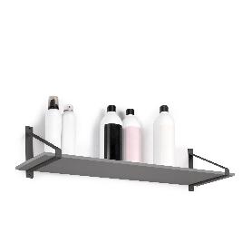 EMUCA JUEGO DE SOPORTES PARA ESTANTE DE MADERA SHELF CON FORMA TRIANGULAR, ACERO, PINTADO NEGRO