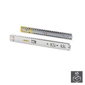 EMUCA LOTE DE 5 JUEGOS DE GUÍAS PARA CAJONES, DE BOLAS, ALTURA 45MM, PROFUNDIDAD 500MM, EXTRACCIÓN TOTAL, CON PUSH,