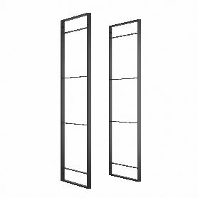 EMUCA JUEGO DE ESTRUCTURAS PARA ESTANTERÍA LADER, ALTURA 1150MM, ACERO, PINTADO NEGRO