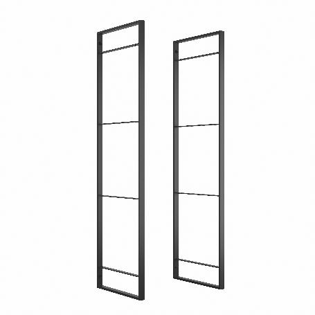 EMUCA JUEGO DE ESTRUCTURAS PARA ESTANTERÍA LADER, ALTURA 1150MM, ACERO, PINTADO NEGRO