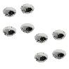 EMUCA LOTE DE 8 TAPAS PASACABLES CIRCULARES, DIÁMETRO 60MM, PARA ENCASTRAR, ZAMAK, CROMADO
