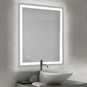 EMUCA ESPEJO DE BAÑO HERACLES CON ILUMINACIÓN LED FRONTAL Y DECORATIVA, AC 230V 50HZ, 34W, PLÁSTICO Y CRISTAL