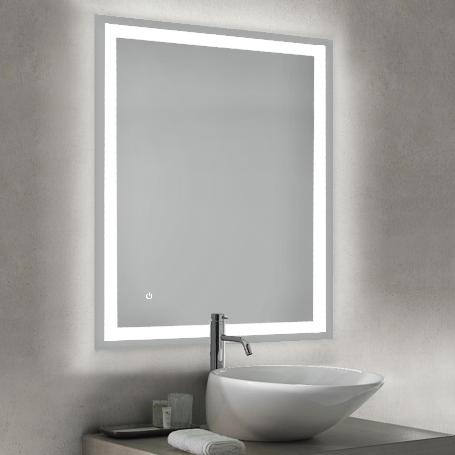 EMUCA ESPEJO DE BAÑO HERACLES CON ILUMINACIÓN LED FRONTAL Y DECORATIVA, AC 230V 50HZ, 34W, PLÁSTICO Y CRISTAL