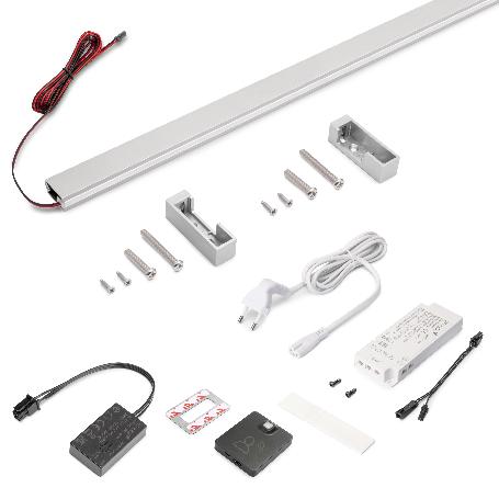 EMUCA KIT DE BARRA PARA ARMARIO LUXE, TIRA LED 4,5X8 NEONLYNX V, SENSOR DE MOVIMIENTO RF SMART Y CONVERTIDOR SMART 
