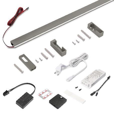 EMUCA KIT DE BARRA PARA ARMARIO LUXE, TIRA LED 4,5X8 NEONLYNX V, SENSOR DE MOVIMIENTO RF SMART Y CONVERTIDOR SMART 