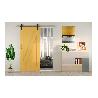 EMUCA KIT DE HERRAJES PARA UNA PUERTA CORREDERA COLGADA DE MADERA BARN, SIN CIERRE SUAVE, TABLEROS NO INCLUIDOS, AC