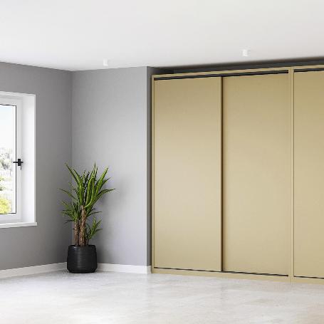 EMUCA KIT DE HERRAJES PARA ARMARIO 2 PUERTAS CORREDERAS Y CIERRE SUAVE FLOW CON CARRILES DE SUPERFICIE 2.35M, TABLE