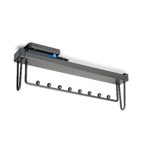 EMUCA COLGADOR EXTRAÍBLE PARA ARMARIO QUARTZ, PLÁSTICO Y ALUMINIO, TITANIO