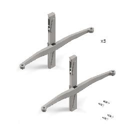 EMUCA LOTE DE SOPORTES PARA 5 ESTANTES DE MADERA PARA LA ESTRUCTURA ZERO, TABLEROS NO INCLUIDOS, ZAMAK, PINTADO COL