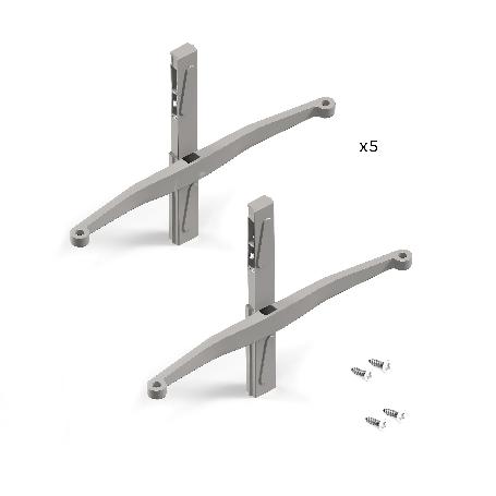 EMUCA LOTE DE SOPORTES PARA 5 ESTANTES DE MADERA PARA LA ESTRUCTURA ZERO, TABLEROS NO INCLUIDOS, ZAMAK, PINTADO COL