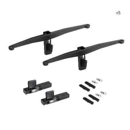 EMUCA LOTE DE SOPORTES PARA 5 ESTANTES DE MADERA PARA LA ESTRUCTURA ZERO, TABLEROS NO INCLUIDOS, ZAMAK, PINTADO COL