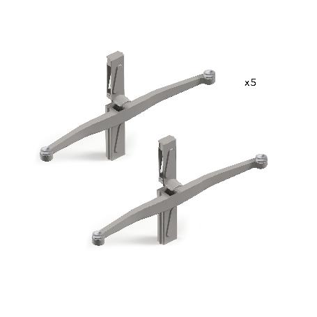 EMUCA LOTE DE SOPORTES PARA 5 ESTANTES DE CRISTAL PARA LA ESTRUCTURA ZERO, CRISTALES NO INCLUIDOS, ZAMAK, PINTADO C