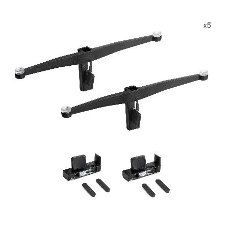 EMUCA LOTE DE SOPORTES PARA 5 ESTANTES DE CRISTAL PARA LA ESTRUCTURA ZERO, CRISTALES NO INCLUIDOS, ZAMAK, PINTADO C