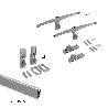 EMUCA KIT DE SOPORTES PARA 4 ESTANTES DE MADERA Y 1 BARRA DE COLGAR DE LONGITUD 1M ZERO, ALUMINIO Y ZAMAK Y PLÁSTIC
