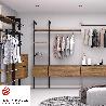 EMUCA KIT DE SOPORTES PARA 4 ESTANTES DE MADERA Y 1 BARRA DE COLGAR DE LONGITUD 1M ZERO, ALUMINIO Y ZAMAK Y PLÁSTIC