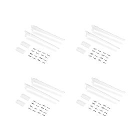 EMUCA LOTE PARA 4 ESTANTES CON SOPORTES Y PLACAS DE FIJACIÓN A PARED JAGMET, LONGITUD 230MM, ACERO, PINTADO BLANCO