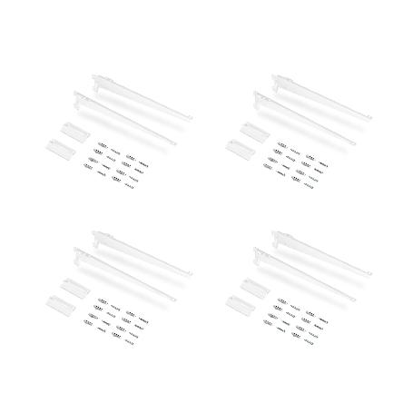 EMUCA LOTE PARA 4 ESTANTES CON SOPORTES Y PLACAS DE FIJACIÓN A PARED JAGMET, LONGITUD 230MM, ACERO, PINTADO BLANCO