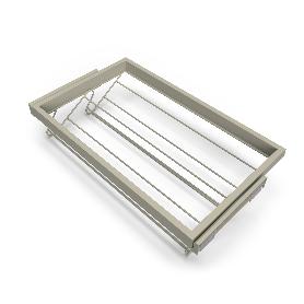 EMUCA KIT DE ZAPATERO METÁLICO Y BASTIDOR CON GUÍAS CIERRE SUAVE PARA ARMARIO, REGULABLE, MÓDULO 800MM, GRIS PIEDRA