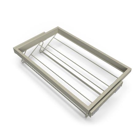 EMUCA KIT DE ZAPATERO METÁLICO Y BASTIDOR CON GUÍAS CIERRE SUAVE PARA ARMARIO, REGULABLE, MÓDULO 800MM, GRIS PIEDRA