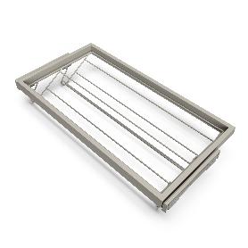 EMUCA KIT DE ZAPATERO METÁLICO Y BASTIDOR CON GUÍAS CIERRE SUAVE PARA ARMARIO, REGULABLE, MÓDULO 900MM, GRIS PIEDRA