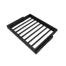 EMUCA KIT DE 7 VARILLAS PANTALONERO Y BASTIDOR DE GUÍAS CON CIERRE SUAVE PARA ARMARIOS, REGULABLE, MÓDULO 600MM, NE