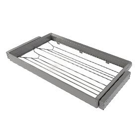 EMUCA KIT DE CAJÓN ZAPATERO Y BASTIDOR REGULABLE QUARTZ PARA ARMARIOS, GUÍAS DE CIERRE SUAVE Y EXTRACCIÓN TOTAL, MÓ