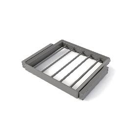 EMUCA KIT DE PANTALONERO DE 7 VARILLAS Y BASTIDOR REGULABLE QUARTZ PARA ARMARIOS, GUÍAS DE CIERRE SUAVE Y EXTRACCIÓ