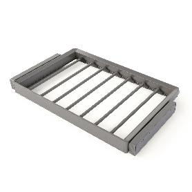 EMUCA KIT DE PANTALONERO DE 7 VARILLAS Y BASTIDOR REGULABLE QUARTZ PARA ARMARIOS, GUÍAS DE CIERRE SUAVE Y EXTRACCIÓ