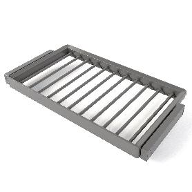 EMUCA KIT DE PANTALONERO DE 7 VARILLAS Y BASTIDOR REGULABLE QUARTZ PARA ARMARIOS, GUÍAS DE CIERRE SUAVE Y EXTRACCIÓ