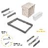 EMUCA KIT DE BANDEJA AUXILIAR, CESTO Y BASTIDOR REGULABLE QUARTZ PARA ARMARIOS, GUÍAS DE CIERRE SUAVE Y EXTRACCIÓN 