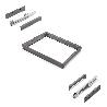 EMUCA BASTIDOR CON GUÍAS DE CIERRE SUAVE Y EXTRACCIÓN TOTAL PARA ACCESORIOS DE ARMARIO QUARTZ, 612-638MM, ALUMINIO 