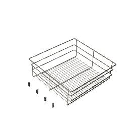 EMUCA CAJÓN DE ALAMBRE PARA ARMARIOS Y VESTIDORES QUARTZ, 440MM (M60), ACERO, TITANIO
