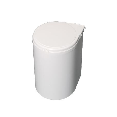 EMUCA CONTENEDOR DE RECICLAJE PARA FIJACIÓN A LA PUERTA DEL MUEBLE, 1 VASO EXTRAÍBLE DE 13 LITROS, PLÁSTICO, BLANCO