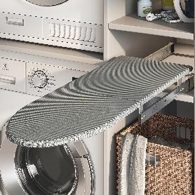 EMUCA TABLA DE PLANCHAR PLEGABLE Y EXTRAÍBLE PARA MUEBLE IRON 2, ACERO Y MADERA