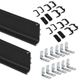 EMUCA KIT DE 2 PERFILES CENTRALES GOLA PARA MUEBLES DE COCINA, LONGITUD 2,35M, CON ACCESORIOS, ALUMINIO, PINTADO NE