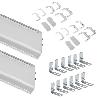 EMUCA KIT DE 2 PERFILES CENTRALES GOLA PARA MUEBLES DE COCINA, LONGITUD 2,35M, CON ACCESORIOS, ALUMINIO, ANODIZADO 