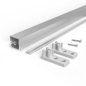 EMUCA LOTE DE 4 PERFILES TRAVESAÑOS PARA MUEBLES DE COCINA ALBEAM, CON ACCESORIOS PARA ATORNILLAR, ALUMINIO Y PLÁST