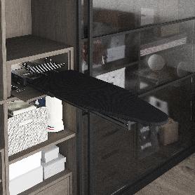 EMUCA TABLA DE PLANCHAR PLEGABLE Y EXTRAÍBLE PARA MUEBLE. MODELO: IRON ALU, ALUMINIO, GRIS ANTRACITA