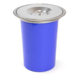 EMUCA CUBO DE BASURA EMPOTRABLE PARA ENCIMERA DE COCINA RECYCLE, 1 VASO EXTRAÍBLE DE 7 LITROS, ACERO INOXIDABLE Y P