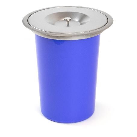 EMUCA CUBO DE BASURA EMPOTRABLE PARA ENCIMERA DE COCINA RECYCLE, 1 VASO EXTRAÍBLE DE 7 LITROS, ACERO INOXIDABLE Y P