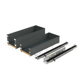 EMUCA BOTELLERO LATERAL EXTRAÍBLE TITANE SIMPLEX CON CIERRE SUAVE, MÓDULO 200MM, GRIS ANTRACITA