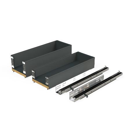 EMUCA BOTELLERO LATERAL EXTRAÍBLE TITANE SIMPLEX CON CIERRE SUAVE, MÓDULO 200MM, GRIS ANTRACITA