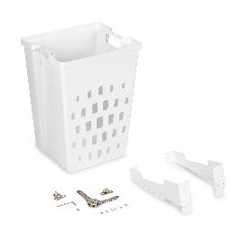 EMUCA CESTO DE LAVANDERÍA CON SISTEMA DE PUERTA ABATIBLE LAUNDRY, MÓDULO 450MM, PLÁSTICO Y ACERO, BLANCO