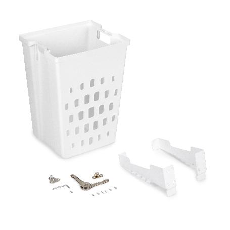 EMUCA CESTO DE LAVANDERÍA CON SISTEMA DE PUERTA ABATIBLE LAUNDRY, MÓDULO 450MM, PLÁSTICO Y ACERO, BLANCO
