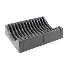 EMUCA KIT DE ORGANIZADORES DE PLATOS PARA MUEBLES, CON CAPACIDAD PARA 13 PLATOS, PLÁSTICO, GRIS ANTRACITA