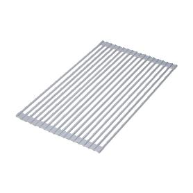 EMUCA ESCURREPLATOS FLEXIBLE Y ENROLLABLE DE SILICONA, ACERO Y PLÁSTICO, GRIS