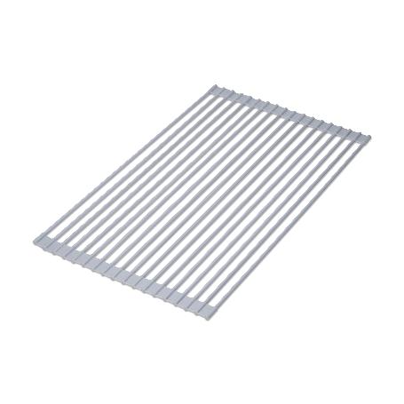 EMUCA ESCURREPLATOS FLEXIBLE Y ENROLLABLE DE SILICONA, ACERO Y PLÁSTICO, GRIS